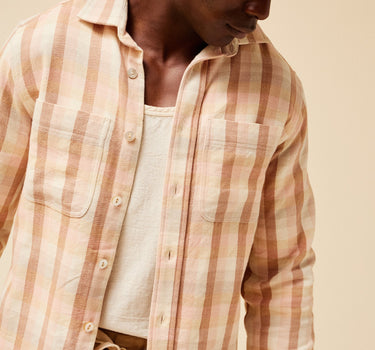 AMES WORKSHIRT pink/madder mini albers box check