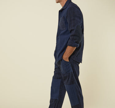 PATCHWORK ISAAC PANT iron/indigo