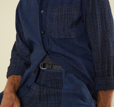 PATCHWORK MATTY OVERSHIRT iron/indigo