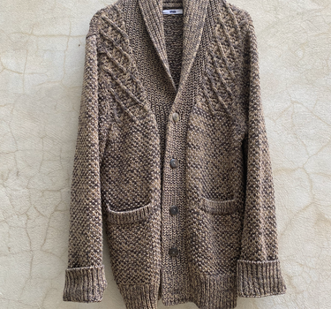 ANDES CARDIGAN walnut/acacia handknit