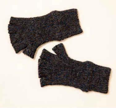 SLY GLOVE: black alpaca indigo cotton