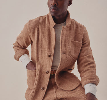 STUDY JACKET cutch brown handspun herringbone